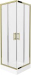 MEXEN/S - Rio sprchovací kút štvorec 70 x 70, transparent, zlato + vanička Rio vrátane výpuste 860-070-070-50-00-4510