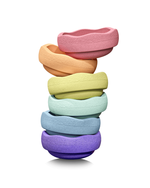Balančné kamene Stapelstein Rainbow Pastel, 6 ks EUR