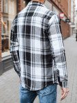 Pánska čierno-biela kockovaná flanelová košeľa FashionStreet DX2675 XL