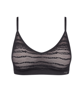 Dámska čipkovaná podprsenka FREE Evolve PU - BLACK - black 0004 - SLOGGI BLACK 01