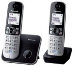 Panasonic KX-TG6812FXB čierno-strieborná / DECT bezdrôtový telefón s 1.8 displejom / CLIP / 2 slúchadlá (KX-TG6812FXB)