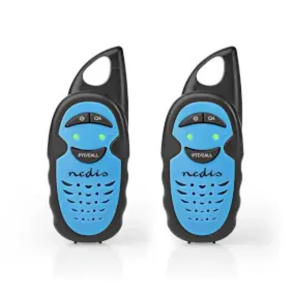 Nedis Walkie-Talkie Set modrá / 2x vysielačka / 2 slúchadlá / 3 kanály / Až 3 km / PTT / Až 3 hodiny (WLTK0300BU)