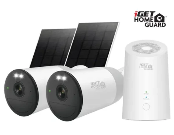 IGet HOMEGUARD HGWNK108402S / Bezdrôtový kamerový set / 2K QHD / 10CH NVR / 2x batériová kamera + solar / PIR / IP66 (75020573)
