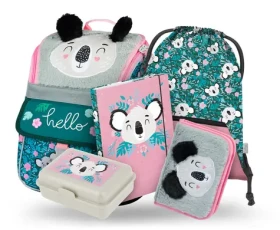 BAAGL SET 5 - Školský set Zippy Baby Koala / aktovka / peračník / vrecko / dosky / box (A-33482)