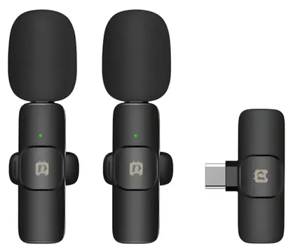 Puluz PU3151B čierna / Klopový mikrofón / sada 2 ks / bezdrôtový / USB-C / 2,4 GHz (PU3151B)