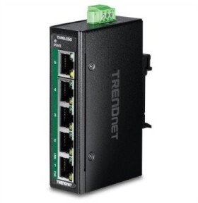 TRENDnet TRENDnet TI-PELC50 5-portowy przemysłowy miniPrepínač Ethernet PoE+ na szynę DIN