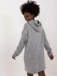 Šedé pletené šaty s kapucňou (0582) odstíny šedé uni velikost