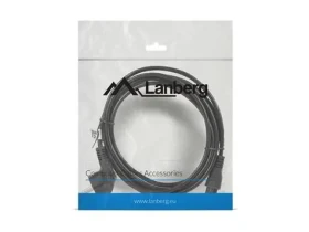 Lanberg CEE7/7 - C5 90° čierna / Napájací kábel / 3 m / VDE (CA-C5CA-11CC-003-BK)