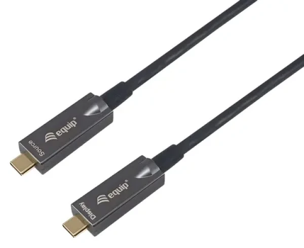 Equip USB-C 3.2 Gen 2 AOC čierny / Kábel USB-C - USB-C / 10 m / 10 Gbit/s / 8K 60 Hz / PD 60 W (119468)