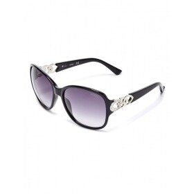Outlet - GUESS okuliare Oversized Chain-Trim Sunglasses čierne Čierna