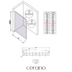 CERANO - Sprchová zástena Walk-in Crystal Ľ/P - 8 mm - bezvzperový systém - zlatá, mliečne sklo - 100x200 CER-8050BD6716