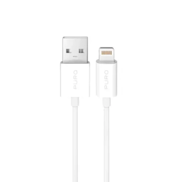 Puro TPE biela / Dátový kábel USB-A - Lightning / 12 W / 3 m