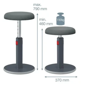 Leitz ERGO Cosy šedá / Balančná stolička / Výška 45-79 cm / Nosnosť 110 kg (65180089)