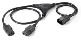 Equip C14 - 2x C13 čierny / Y napájací kábel / 1,6 m / 250 V / 10 A (112210)