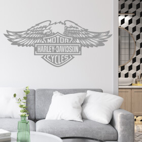 Veselá Stena Samolepka Harley Davidson orol Farba: šedá, Veľkosť: 100 x 43 cm