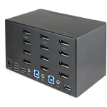 StarTech 2- Port Quad Monitor DisplayPort KVM / KVM prepínač / 4K 60Hz HDR / DP 1.2 / USB 3.0 húb (SV231QDPU34K)