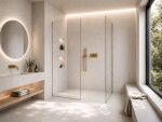 CERANO - Sprchová zástena Walk-in Crystal TL/P - 8 mm - bezvzperový systém - zlatá, transparentné sklo - 90x90x200 CER-8050BD5697