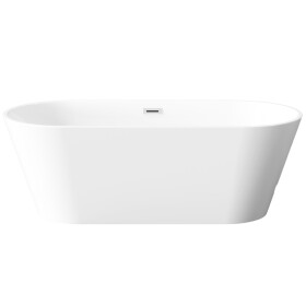 INVENA - Voľne stojaca vaňa 170 cm Limnos so sifónom chróm AN-00-110-KPL