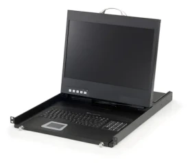 LevelOne KVM konzola 19" LCD 8 portov / KVM konzola / VGA / USB + PS/2 / 1440x900 / čierna (KVM-8901DE)