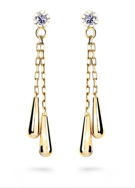 Cutie Jewellery Pôvabné zlaté náušnice s retiazkami Z5033-20-10-X-1