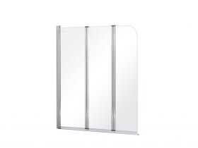 BESCO - Vaňová zástena PRIME 3 - FARBA rámu - Chróm / Leštený hliník (ALU), Rozmer A - 120 cm, Smer zatvárania - Univerzálne Ľavé / Pravé, Výplň - Číre bezpečnostné sklo - 5 mm BCPRIM12CC