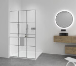 CERANO - Sprchová zástena Walk-in Crystal Ľ/P - 8 mm + polička/držiak na uteráky - bezvzperový systém - chróm, industriálne sklo - 90x200 CER-8050BD6825