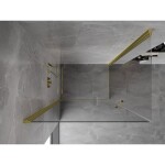 MEXEN/S - Mist-B Duo sprchovací kút dvere krídlové 90 x 85, transparent, zlato kartáčovaná 8A2-090-085-55-00