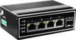LevelOne IGP-0502 / Priemyselný switch / 4X GE PoE+ / 1x SFP / 120 W / DIN / kovové telo (IGP-0502)