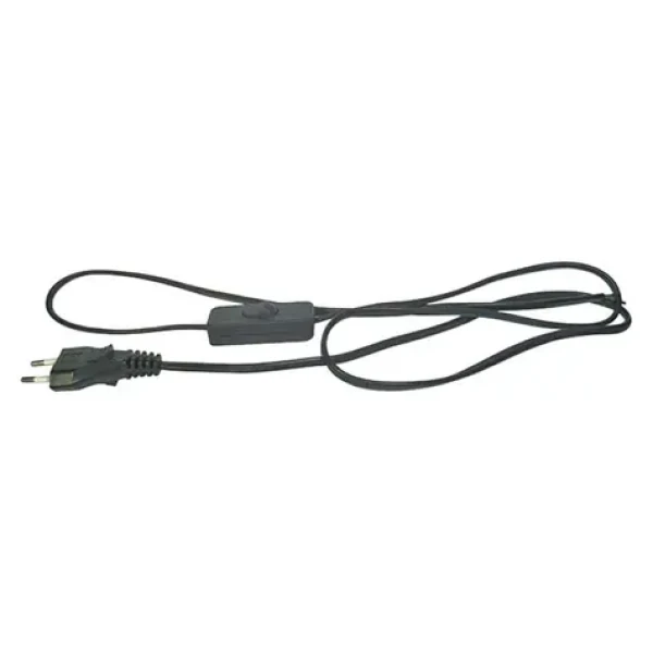 EMOS Flexo šnúra s vypínačom / PVC / 2x0.77mm / 3m / čierna (2402730232)