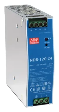 LevelOne Napájací zdroj 24V/120W strieborná / Napájací zdroj / DIN lišta / 90-264 V AC / výstup 24V/5A / -20 až 70 °C (POW-2442)