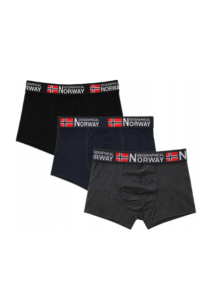 Pánske boxerky 3PACK GN-05 Black/grey/dark blue - Geographical Norway XL černá/modrá/šedá