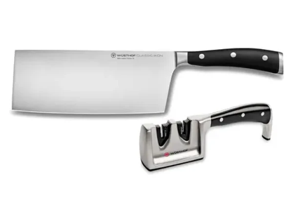 Wüsthof CLASSIC IKON Sada nožov / Sada nožov / Čínsky kuchársky nôž 18 cm + brúsik / Kované (1120360203)