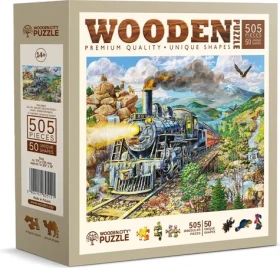 Wooden City Drevené puzzle Železnice