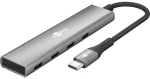 Goobay 76564 sivá / USB hub / 4 porty USB-C / 5 Gbit/s (76564)