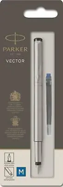 PARKER Vector Stainless Steel hrot M / plniace pero / farba náplne: modrá (1870805)