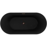 MEXEN/S - Paola voľne stojaca vaňa reliéf 150 x 75, čierna mat, sifón a prepad ružové zlato 52721507571-60