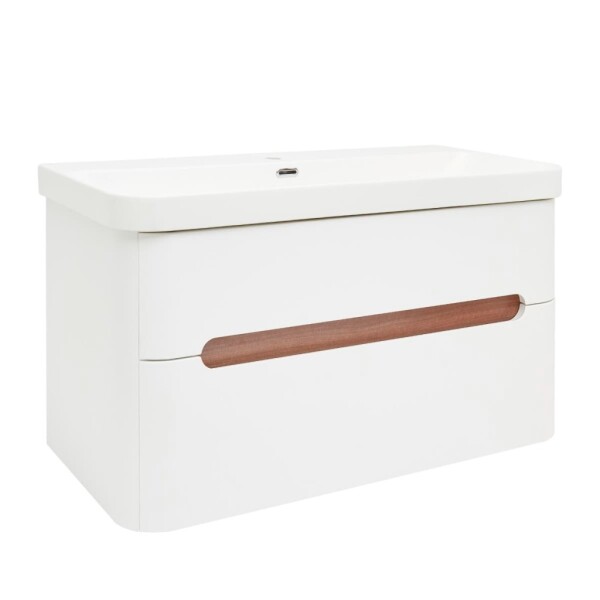 Kúpeľňová skrinka s umývadlom SAT Fusion 97,5x53x45 cm biela matná mat SATFUSION2100WMW SATFUSION2100WMW