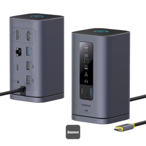 Baseus Spacemate 10v1 Dokovacia stanica šedá / USB-C / 2x USB-A / 2x HDMI / PD 100W (B00568102813-00)