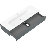 MEXEN/S - Rivel kúpeľňová skrinka 140 cm s umývadlom Vela, 1 šuplík, reliéf, grafit mat/biela mat - 91A20-14023-1-BF66-W23M0 91A20-14023-1-BF66-W23M01