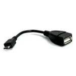 OTG redukcia microUSB - USB-A čierna / Redukcia USB / microUSB samec - USB-A samica / 0,15 m / USB 2.0