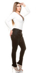 Curvy Girls Size! Skinnies with buttons and zip black