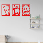 Veselá Stena Samolepka Bart Homer Lisa Simpsonovci Farba: oranžová, Veľkosť: 80 x 32 cm