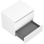 MEXEN/S - Rivel kúpeľňová skrinka pod umývadlo 60 cm s doskou, 2 zásuvky, reliéf, biela mat 91A20-06047-2-BFFC01