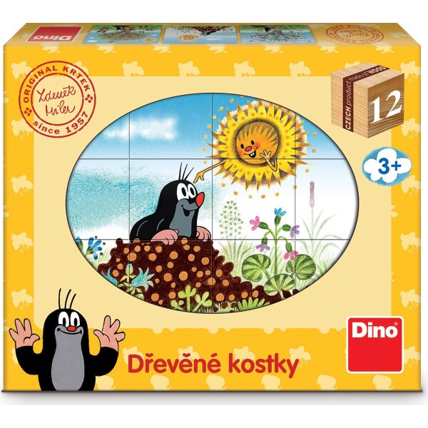 Dino Drevené kocky Krtkov rok 12 ks