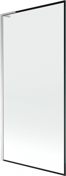 MEXEN/S - Next L vaňová zástena FIX 90 x 150, čierna vzor, chróm 895-090-000-03-70-01