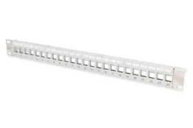 Digitus Patch panel 24 Port tienený čierny / Patch panel / 1U / CAT5e, CAT6, CAT6A (DN-91411-LF)