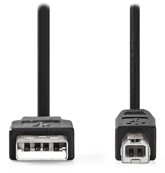 Nedis USB 2.0 kábel čierny / Kábel USB / USB-A - USB-B / k tlačiarni / 2 m (CCGL60100BK20)