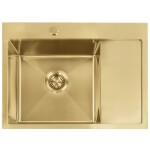 REA - Oceľový drez Fín BRUSH GOLD s kuchynskou batériou KPL-96013