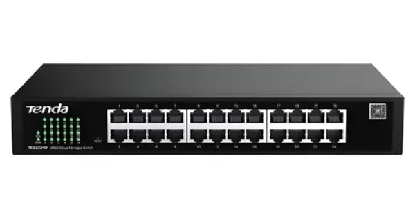 Tenda TEG2224D / Switch / 24x 10/100/1000 Mbps / Websmart / Fanless / Kov / Rackmount (75012020)