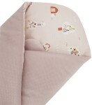 EKO Zavinovačka bavlnená s kokosovou vyberateľnou vložkou VELVET My farm Powder pink 75x75 cm